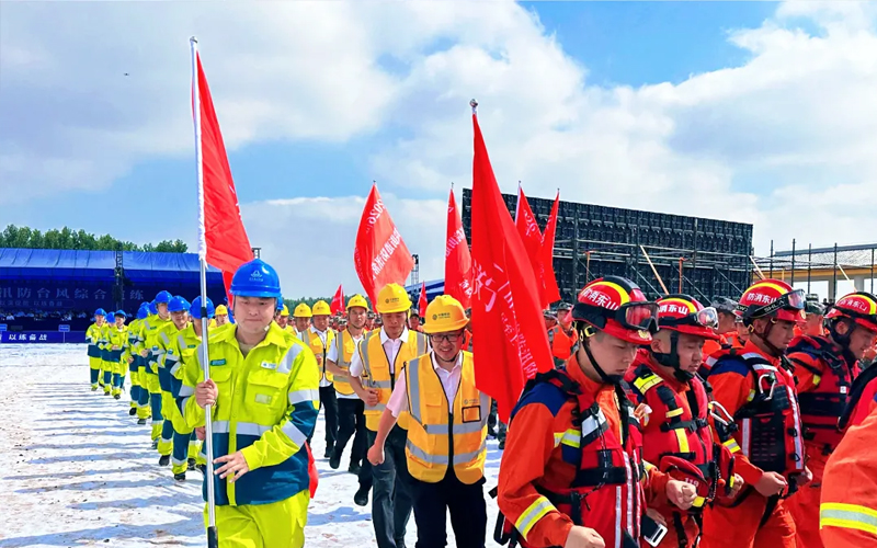 "Prepare for war through training and build a solid defense line for support" Huaxin was invited to participate in the emergency drill for natural disasters and material support in Shandong 